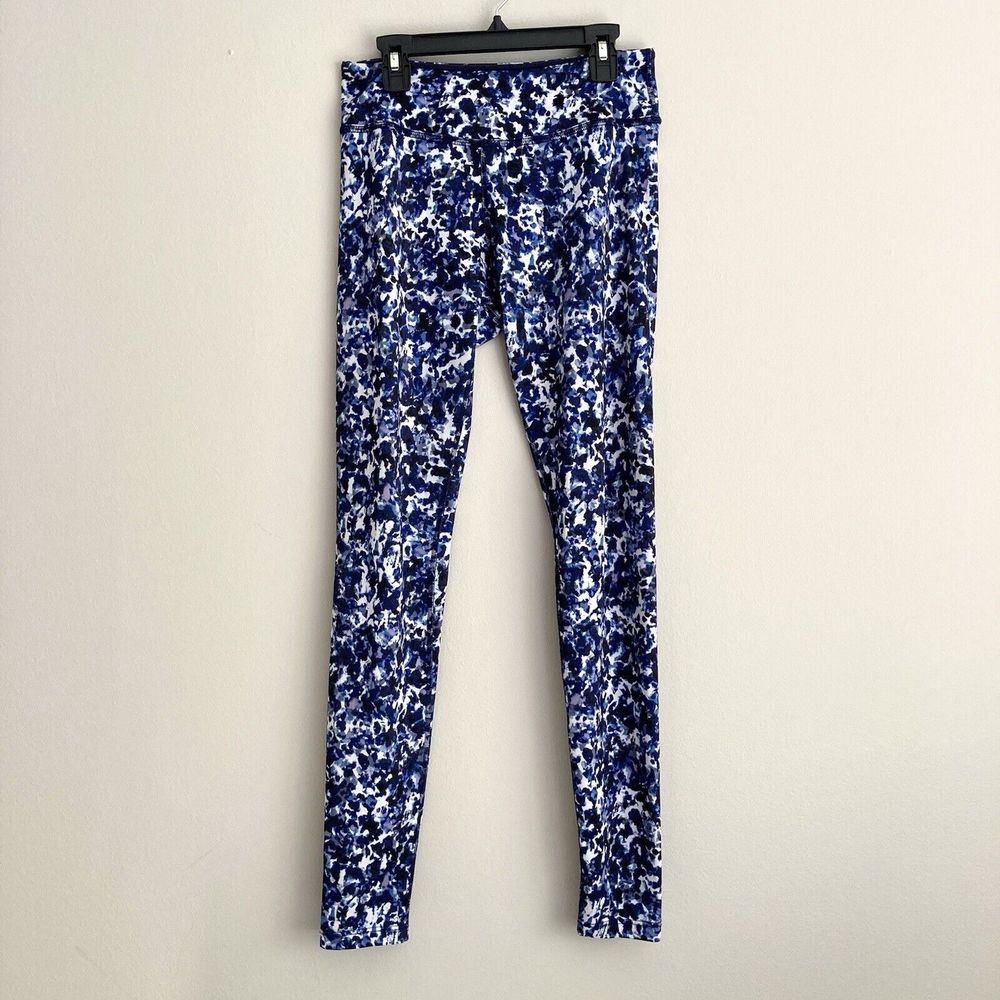 Beyond Yoga Mid Rise Leggings Size Medium Blue Purple Confetti Fitness Workout